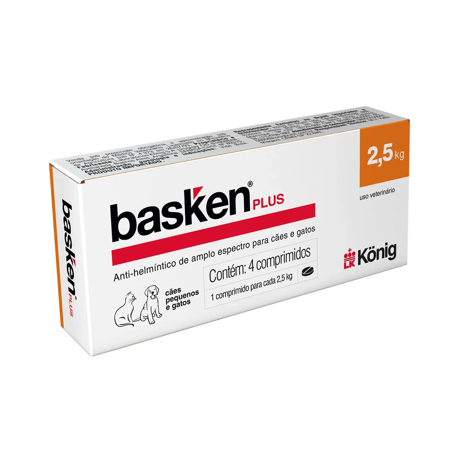 Vermifugo Basken Plus para Caes e Gatos